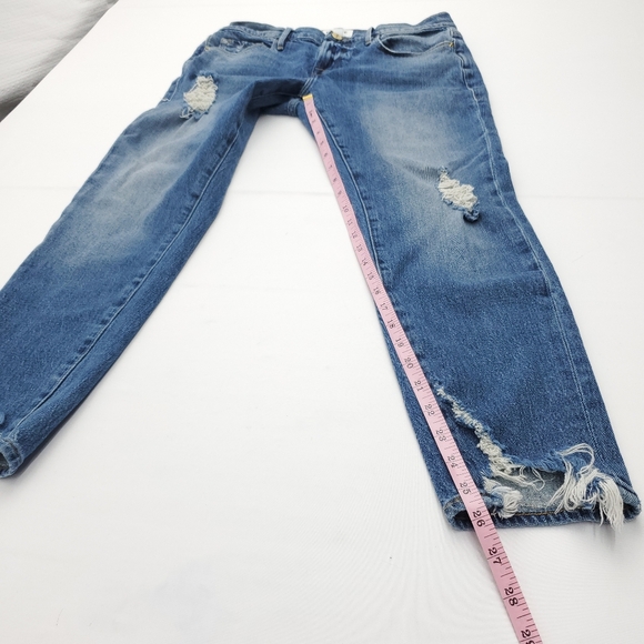 FRAME Womens Le Garcon Distressed Denim Crop Fray Hem Jeans in Newport Size 24 - Picture 5 of 12